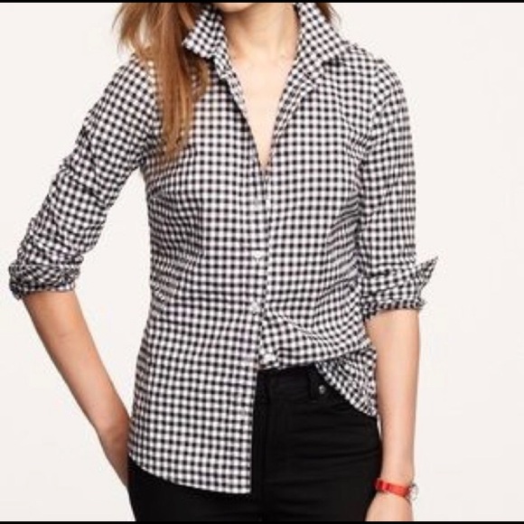J. Crew Tops - J crew black and white gingham